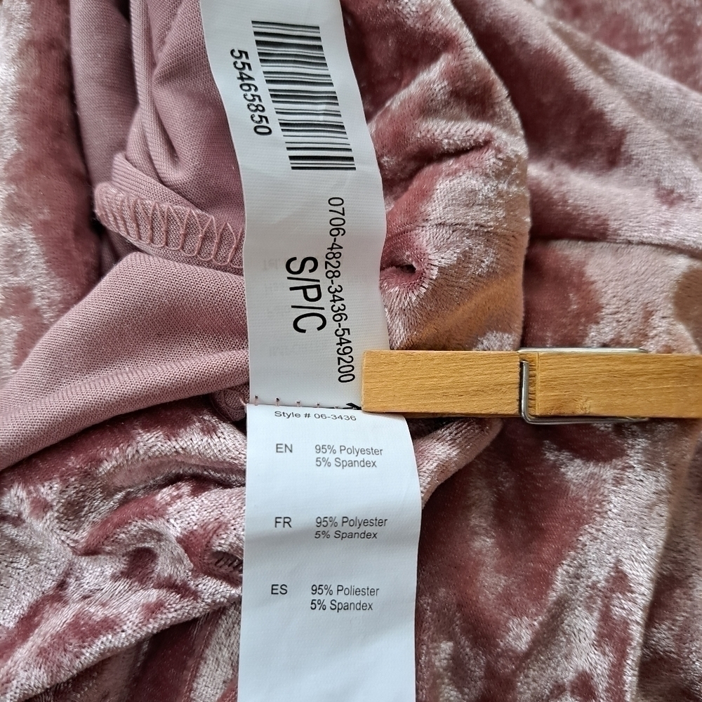 Cabin Fever comfort pink velvet hoodie pullover velvet top sweater dusty pink - Picture 8 of 16